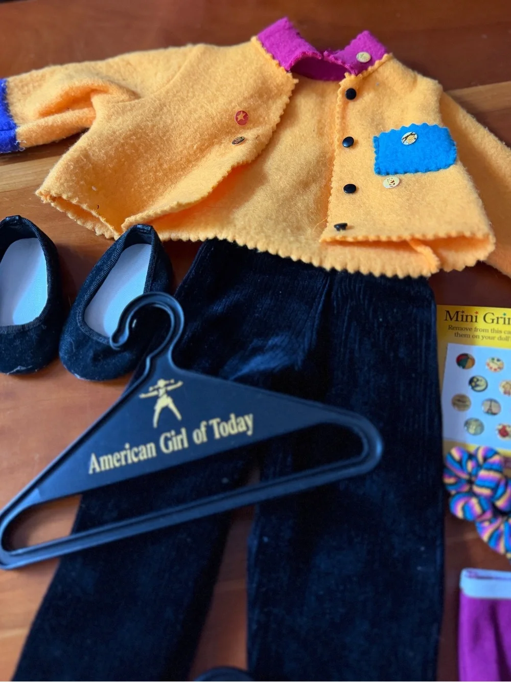 American Girl Pleasant Co Doll 1996 First Day Outfit Jacket Top Scrunchie Undies